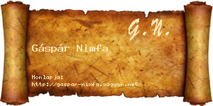 Gáspár Nimfa névjegykártya